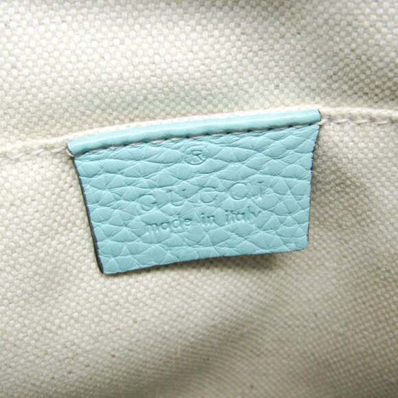 GUCCI Authentic Blue Leather Bamboo Shoulder Bag - Picture 16 of 16